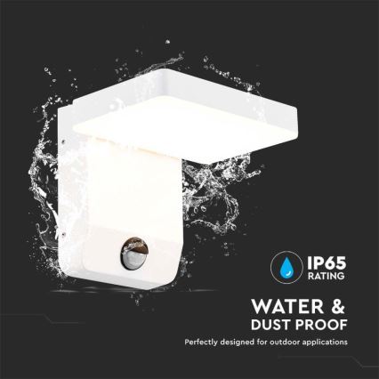 LED Вуличний настінний гнучкий світильник з датчиком LED/17W/230V IP65 3000K білий