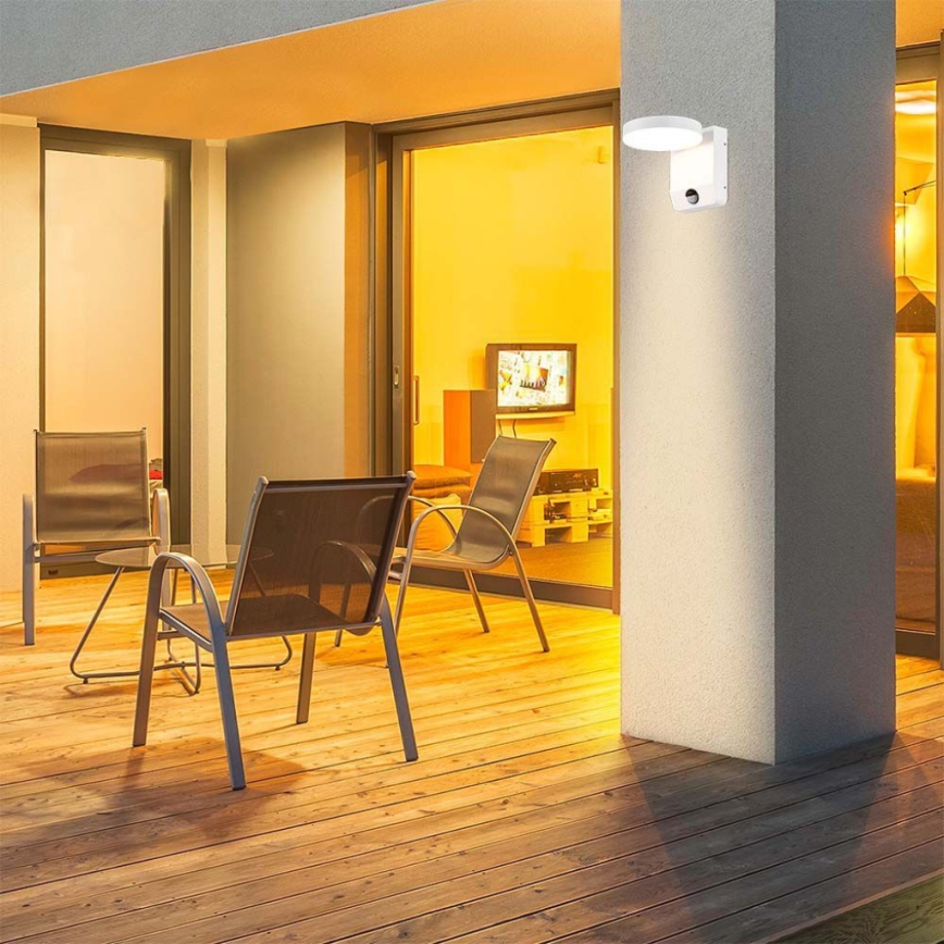 LED Вуличний настінний гнучкий світильник з датчиком LED/17W/230V IP65 3000K білий