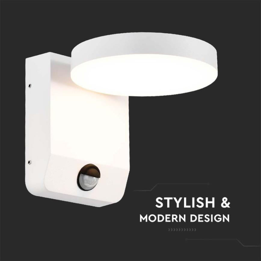 LED Вуличний настінний гнучкий світильник з датчиком LED/17W/230V IP65 3000K білий