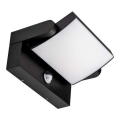 LED Вуличний настінний світильник з датчиком LED/17W/230V 4000K IP65 чорний