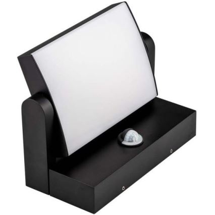 LED Вуличний настінний світильник з датчиком LED/17W/230V 4000K IP65 чорний