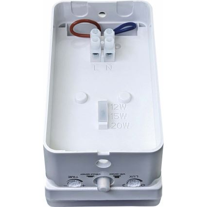 LED Димований вуличний настінний світильник з датчиком руху та сутінків LED/12/15/20W/230V IP65 білий