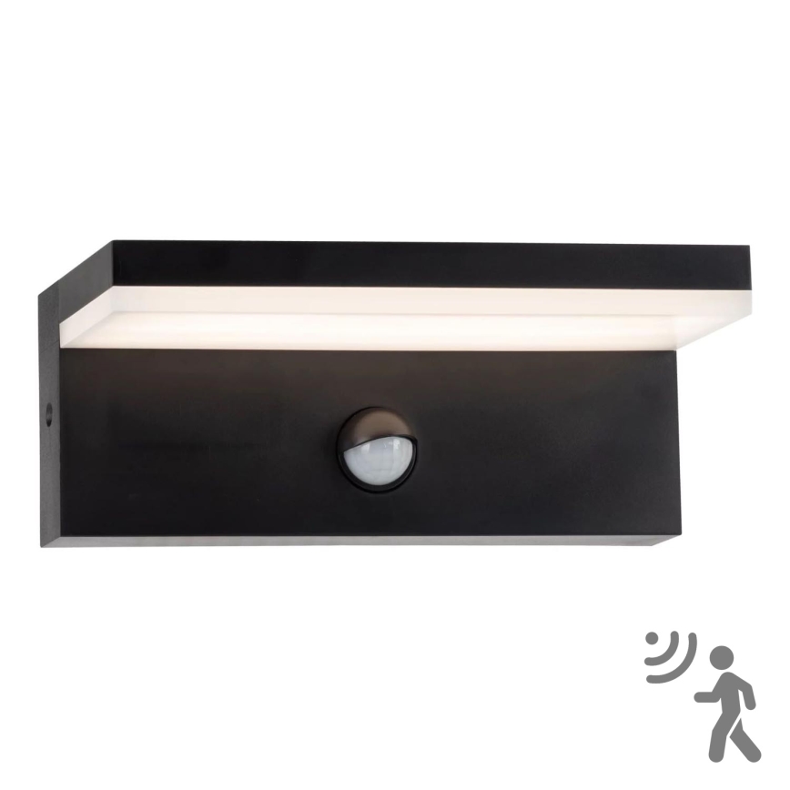 LED Вуличний настінний світильник з датчиком TESA LED/10W/230V IP54 чорний