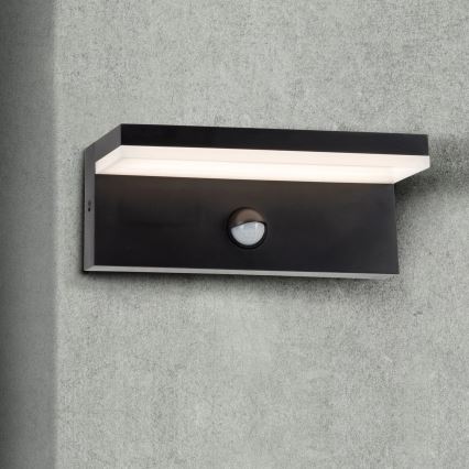 LED Вуличний настінний світильник з датчиком TESA LED/10W/230V IP54 чорний