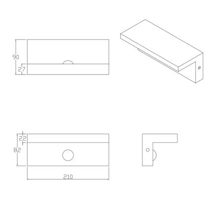 LED Вуличний настінний світильник з датчиком TESA LED/10W/230V IP54 чорний