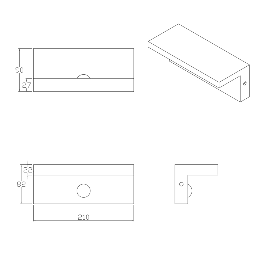 LED Вуличний настінний світильник з датчиком TESA LED/10W/230V IP54 чорний
