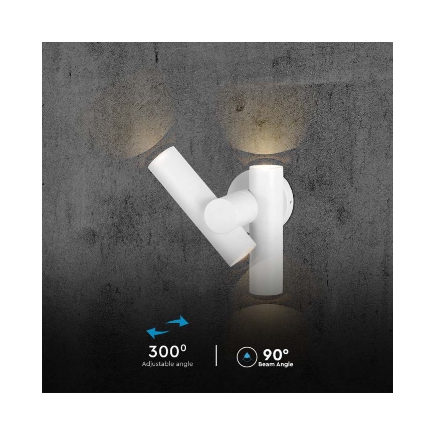 LED Вуличний настінний точковий гнучкий світильник 2xLED/3W/230V 3000K IP44 білий