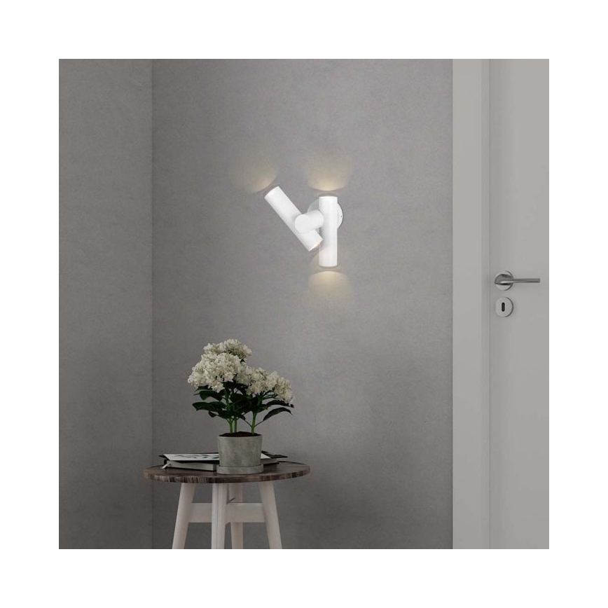LED Вуличний настінний точковий гнучкий світильник 2xLED/3W/230V 4000K IP44 білий