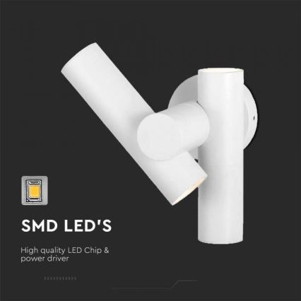LED Вуличний настінний точковий гнучкий світильник 2xLED/3W/230V 4000K IP44 білий