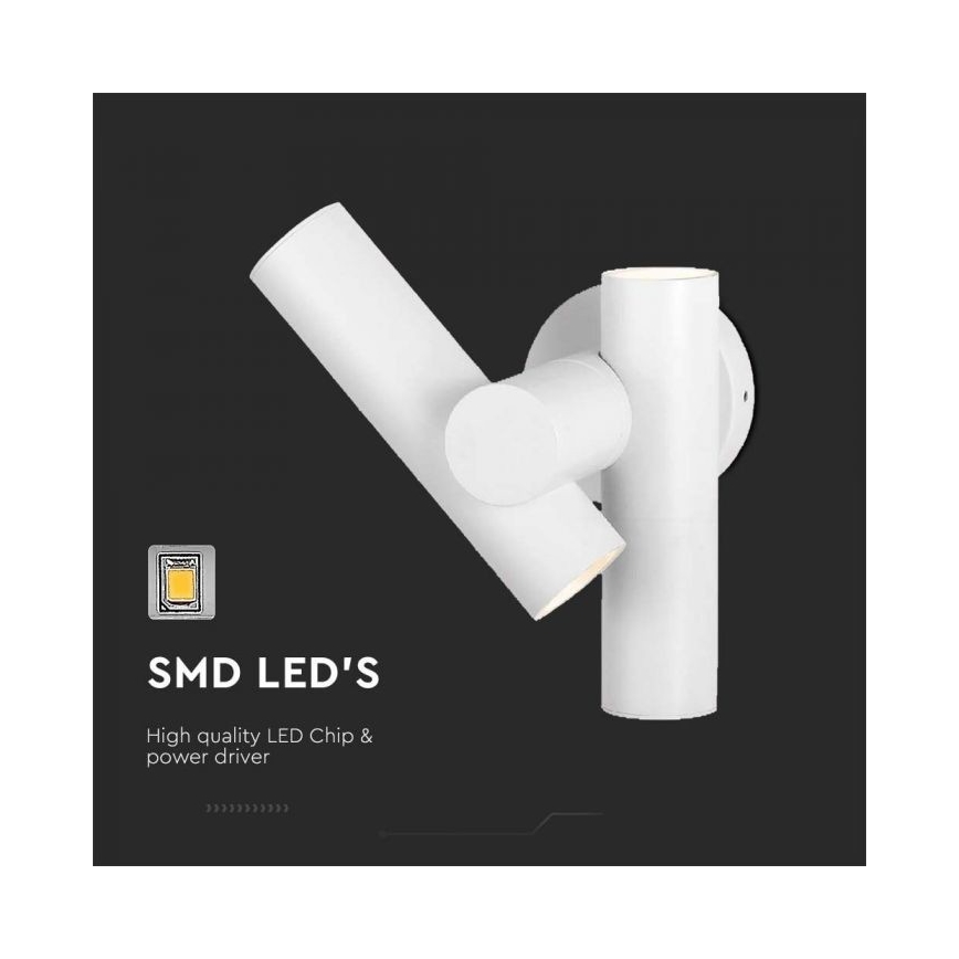 LED Вуличний настінний точковий гнучкий світильник 2xLED/3W/230V 4000K IP44 білий