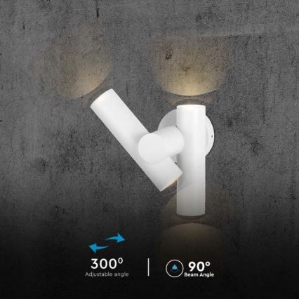 LED Вуличний настінний точковий гнучкий світильник 2xLED/3W/230V 4000K IP44 білий