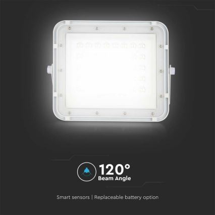 LED Вуличний з регулюванням яскравості прожектор на сонячній батареї LED/10W/3,2V IP65 4000K 6000 mAh білий + пульт дистанційного керування