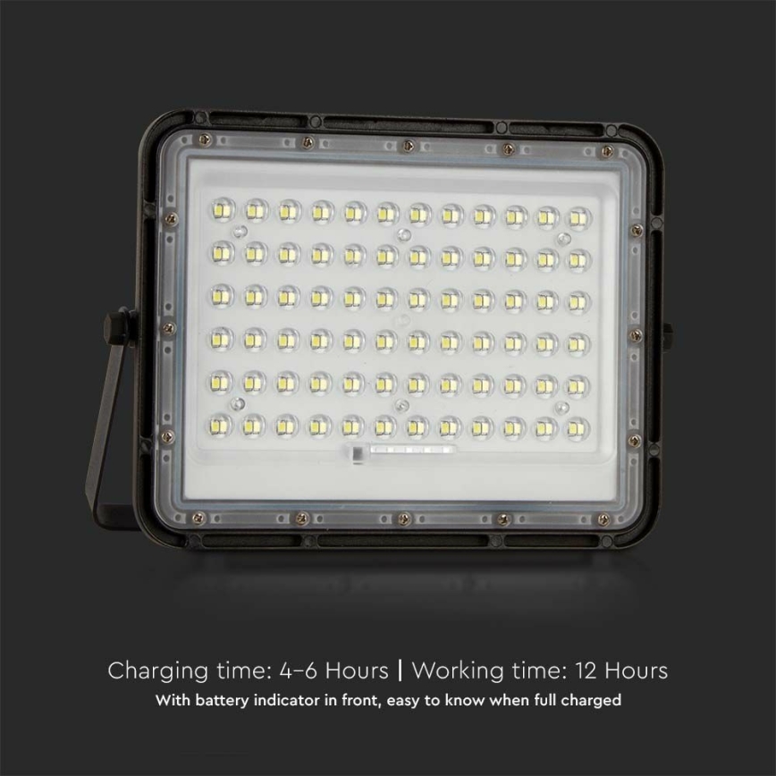 LED Вуличний з регулюванням яскравості прожектор на сонячній батареї LED/15W/3,2V IP65 4000K 12000 mAh чорний + пульт дистанційного керування