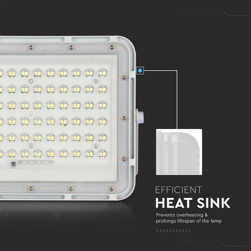 LED Вуличний з регулюванням яскравості прожектор на сонячній батареї LED/15W/3,2V IP65 6400K 12000 mAh білий + пульт дистанційного керування