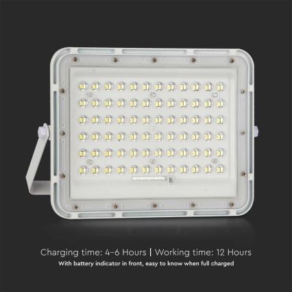LED Вуличний з регулюванням яскравості прожектор на сонячній батареї LED/15W/3,2V IP65 6400K 12000 mAh білий + пульт дистанційного керування