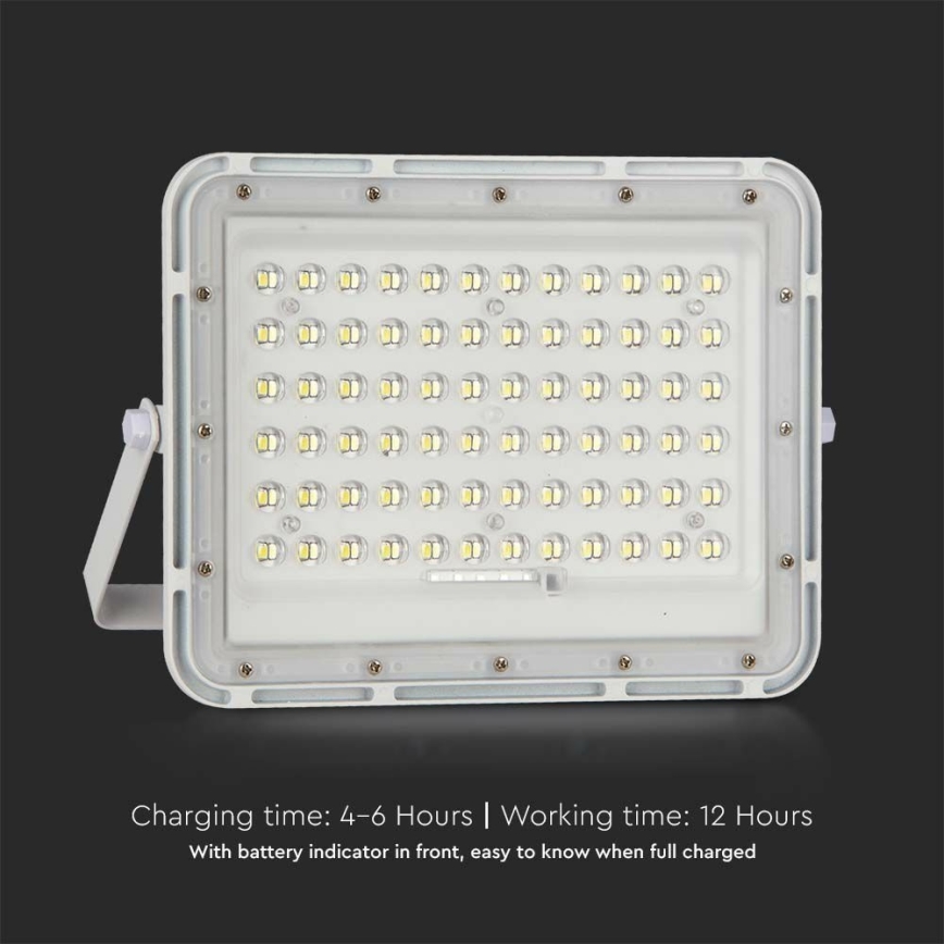 LED Вуличний з регулюванням яскравості прожектор на сонячній батареї LED/15W/3,2V IP65 6400K 12000 mAh білий + пульт дистанційного керування