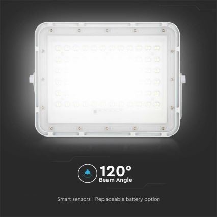 LED Вуличний з регулюванням яскравості прожектор на сонячній батареї LED/15W/3,2V IP65 6400K 12000 mAh білий + пульт дистанційного керування