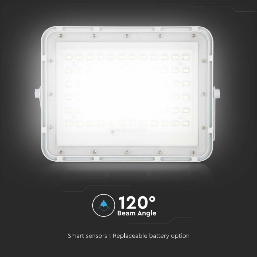 LED Вуличний з регулюванням яскравості прожектор на сонячній батареї LED/15W/3,2V IP65 6400K 12000 mAh білий + пульт дистанційного керування