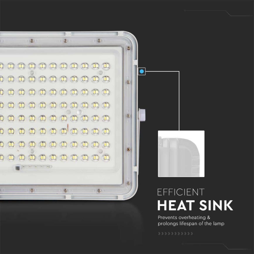 LED Вуличний прожектор на сонячній батареї LED/20W/3,2V 6400K білий IP65 16000 mAh + пульт дистанційного керування