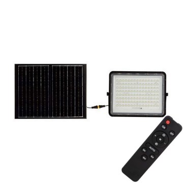 LED Вуличний прожектор на сонячній батареї LED/20W/3,2V 6400K чорний IP65 + пульт дистанційного керування