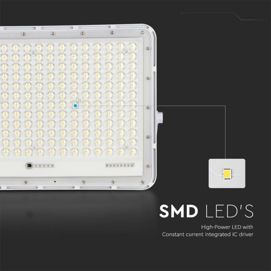 LED Вуличний прожектор на сонячній батареї LED/30W/3,2V 4000K білий IP65 + пульт дистанційного керування