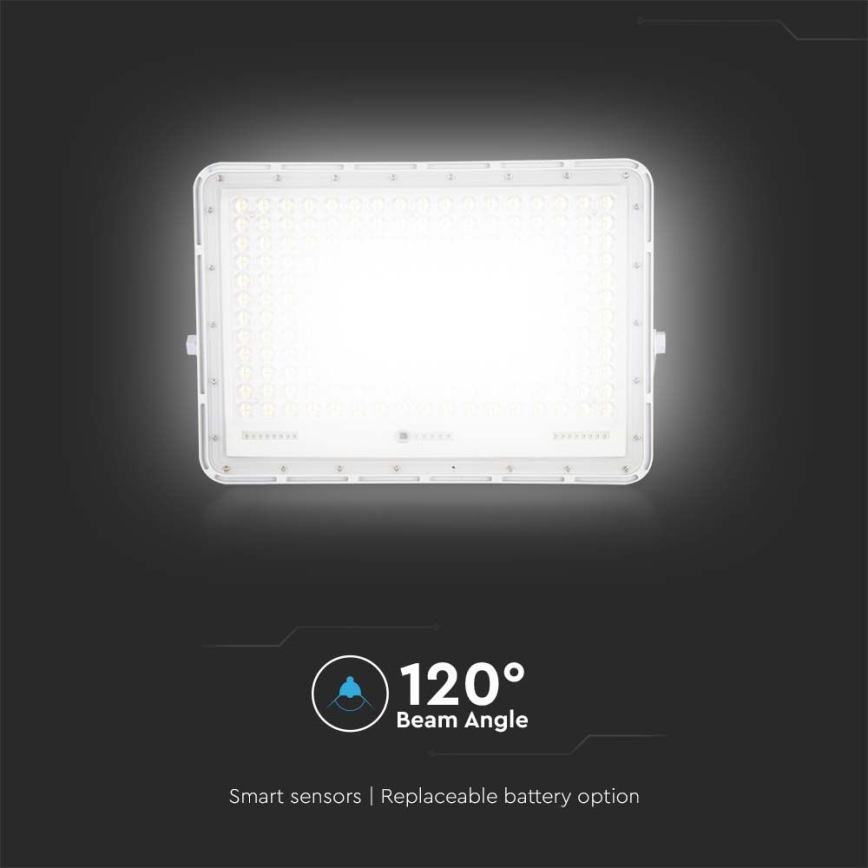LED Вуличний прожектор на сонячній батареї LED/30W/3,2V 4000K білий IP65 + пульт дистанційного керування