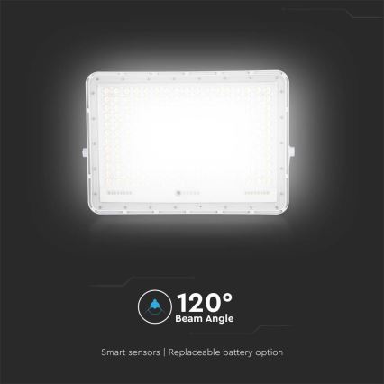 LED Вуличний прожектор на сонячній батареї LED/30W/3,2V 6400K білий IP65 + пульт дистанційного керування