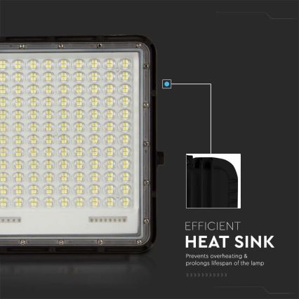 LED Вуличний прожектор на сонячній батареї LED/30W/3,2V 6400K чорний IP65 + пульт дистанційного керування
