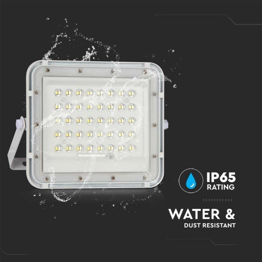 LED Вуличний з регулюванням яскравості прожектор на сонячній батареї LED/6W/3,2V IP65 6400K 5000 mAh білий + пульт дистанційного керування