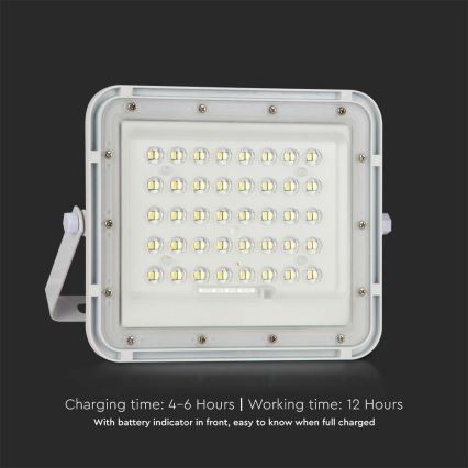 LED Вуличний з регулюванням яскравості прожектор на сонячній батареї LED/6W/3,2V IP65 6400K 5000 mAh білий + пульт дистанційного керування