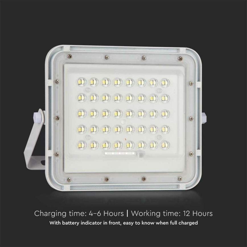 LED Вуличний з регулюванням яскравості прожектор на сонячній батареї LED/6W/3,2V IP65 6400K 5000 mAh білий + пульт дистанційного керування