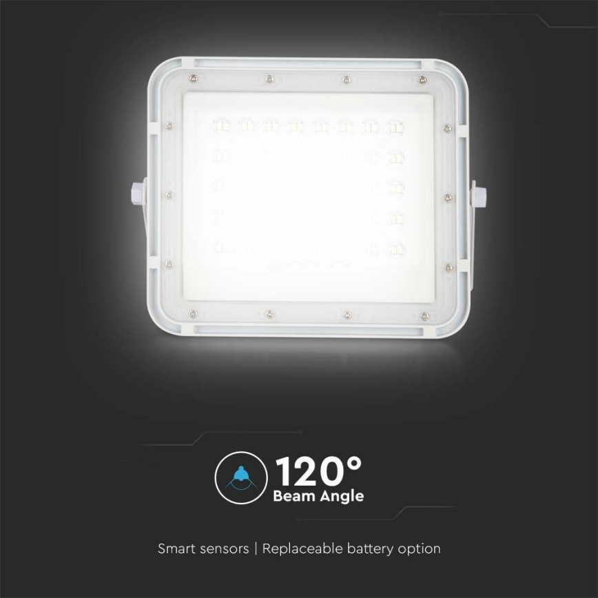 LED Вуличний з регулюванням яскравості прожектор на сонячній батареї LED/6W/3,2V IP65 6400K 5000 mAh білий + пульт дистанційного керування