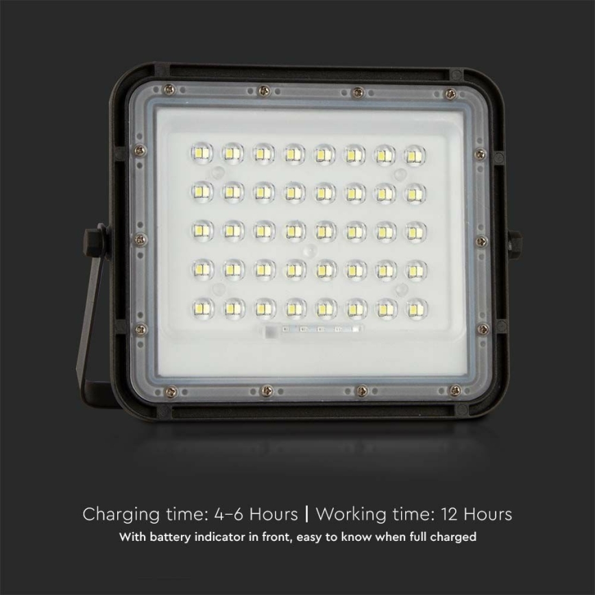 LED Вуличний з регулюванням яскравості прожектор на сонячній батареї LED/6W/3,2V IP65 6400K 5000 mAh чорний + пульт дистанційного керування