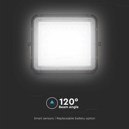 LED Вуличний з регулюванням яскравості прожектор на сонячній батареї LED/6W/3,2V IP65 6400K 5000 mAh чорний + пульт дистанційного керування