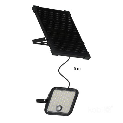 LED Вуличний прожектор на сонячній батареї з датчиком LED/30W/6,4V IP65 3000/4000K + пульт дистанційного керування