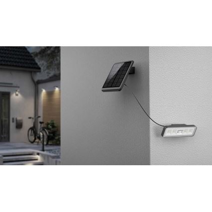 LED Вуличний прожектор на сонячній батареї з датчиком LED/8W/3,7V IP54 чорний
