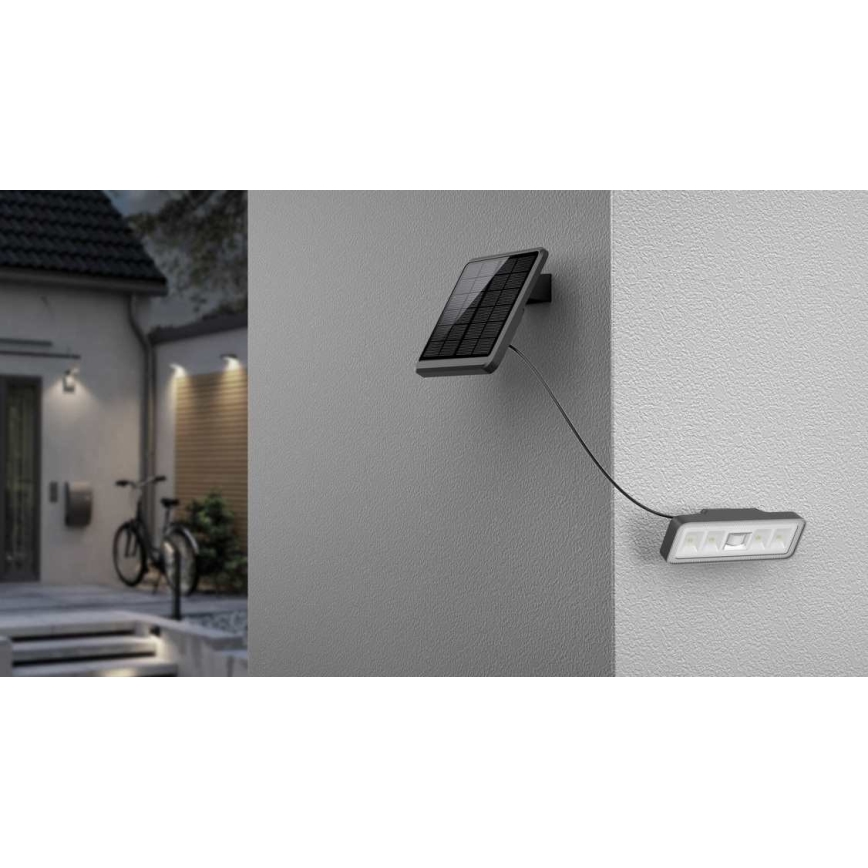 LED Вуличний прожектор на сонячній батареї з датчиком LED/8W/3,7V IP54 чорний