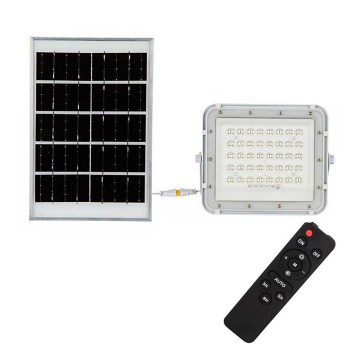 LED Вуличний  прожектор на сонячній батареї з регулюванням яскравості LED/10W/3,2V IP65 6400K білий + пульт дистанційного керування