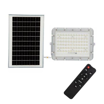 LED Вуличний  прожектор на сонячній батареї з регулюванням яскравості LED/15W/3,2V IP65 6400K білий + пульт дистанційного керування
