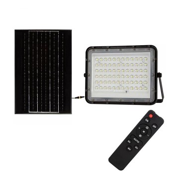 LED Вуличний  прожектор на сонячній батареї з регулюванням яскравості LED/15W/3,2V IP65 6400K чорний + пульт дистанційного керування