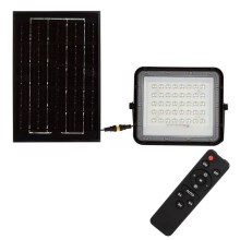 LED Вуличний прожектор на сонячній батареї з регулюванням яскравості LED/6W/3,2V IP65 4000K чорний + пульт дистанційного керування