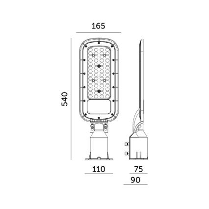 LED-вуличний світильник BRELUXO, 150 Вт, 230 В, 4000 К, IP65