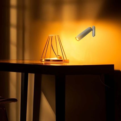 LED з регулюванням яскравості магнітна акумуляторна настільна лампа 3в1 LED/3W/5V 4000K 1500 mAh білий