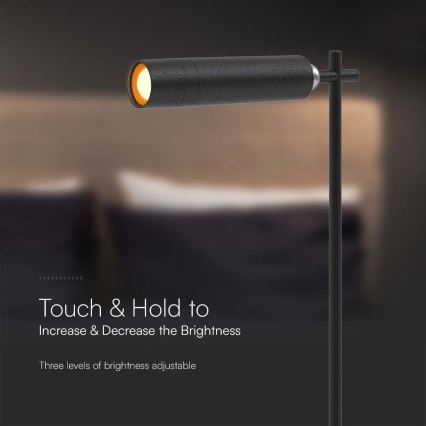 LED з регулюванням яскравості магнітна акумуляторна настільна лампа 3в1 LED/3W/5V 4000K 1500 mAh чорний