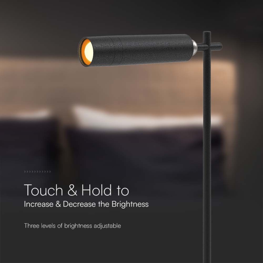 LED з регулюванням яскравості магнітна акумуляторна настільна лампа 3в1 LED/3W/5V 4000K 1500 mAh чорний