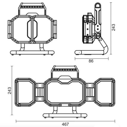 LED з регулюванням яскравості робочий світильник LED/50W/5V 12000 mAh IP54
