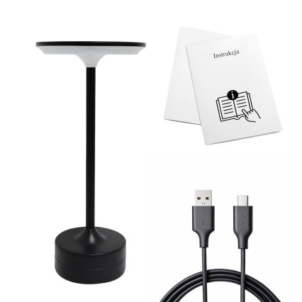 LED Зарядна сенсорна настільна лампа TAVOLO LED/2,5W/5V 2400 mAh 3000-6000K чорна