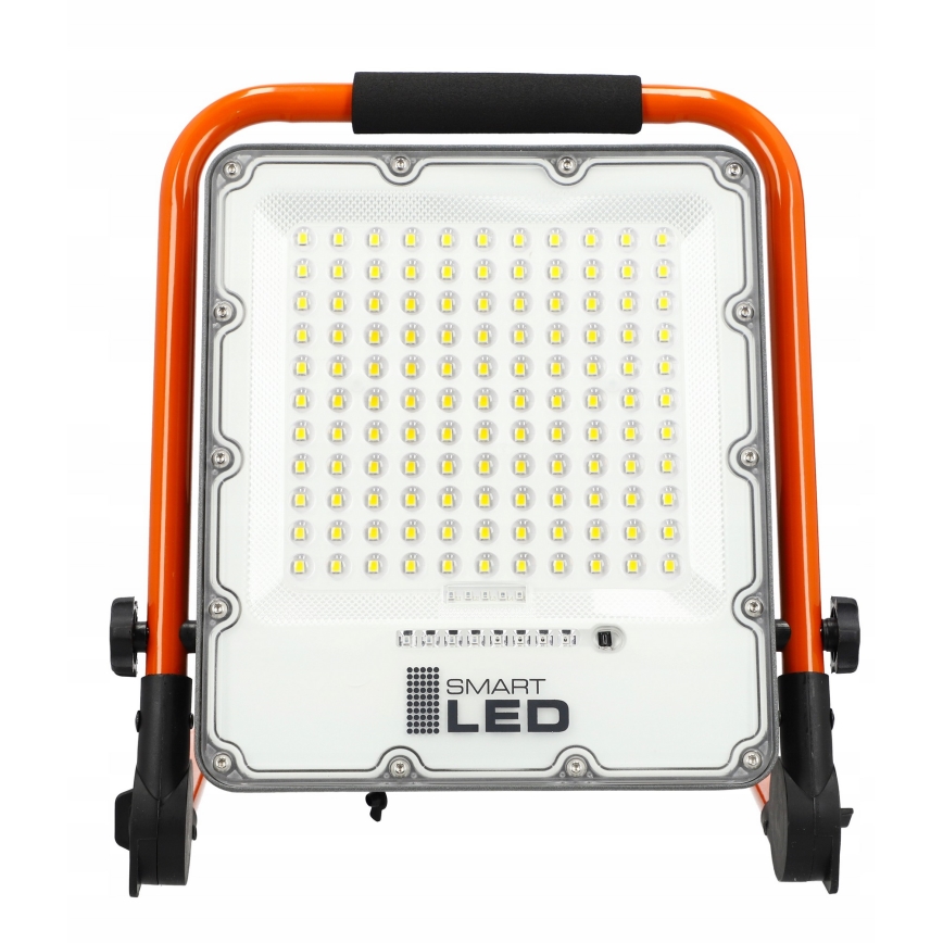LED зарядний прожектор зі штативом LED/100W/3,2V 4500K 15000 mAh IP65 помаранчевий