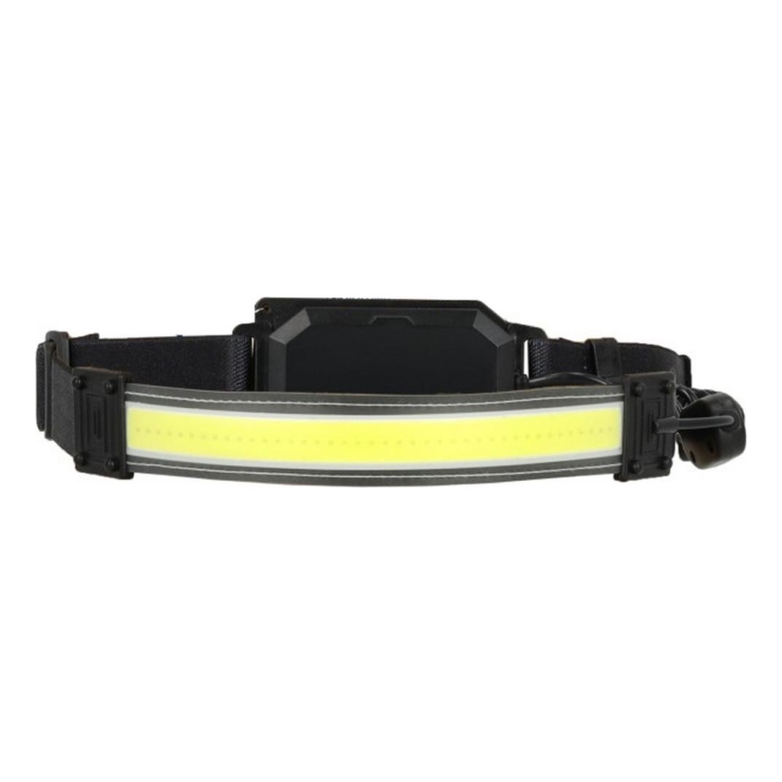 LED заряджуваний налобний ліхтар 2xLED/5V 180 лм 900 мА·год чорний
