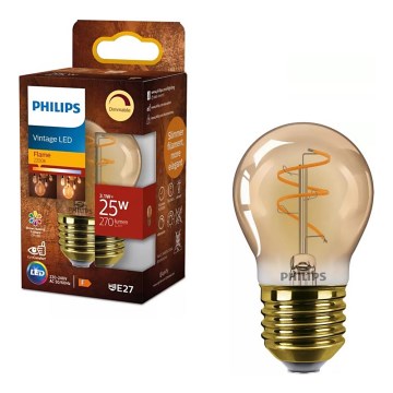LED затемнювана лампа у вінтажному стилі Philips P45 E27/3,1W/230V 2200K CRI 90